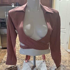 Le Lis Dusty Rose Wrap Blouse